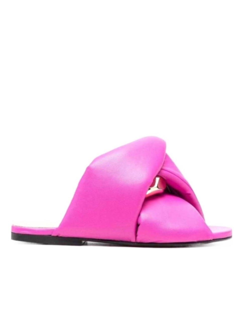 JW ANDERSON Chain flat sandals Hot Pink Knotted Slide Sandals with Gold Sz 6.5 - Picture 4 of 15